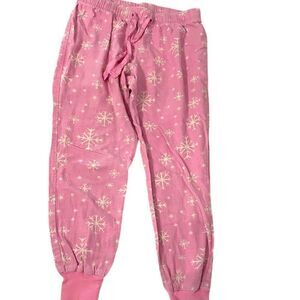 ⭐️5/$25 Old Navy Pink Pajama Pants with Snowflakes, womens size XS